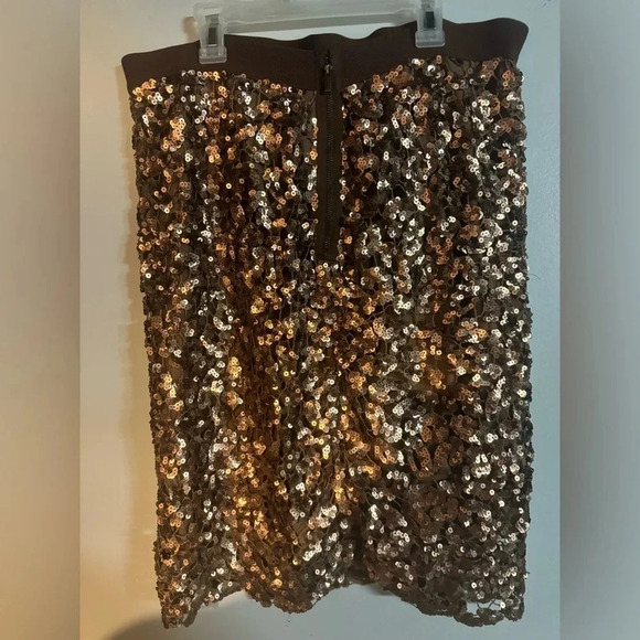 BCBG MaxAzria Bronze Combo Doroshea Sequin Pencil Skirt size medium - Picture 2 of 4
